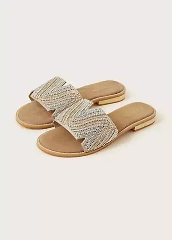 Leather Beaded Sliders By Monsoon Look Again