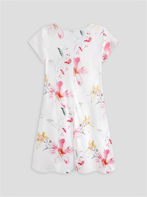 Casual Floral Short Sleeve Knit Dress Zolucky