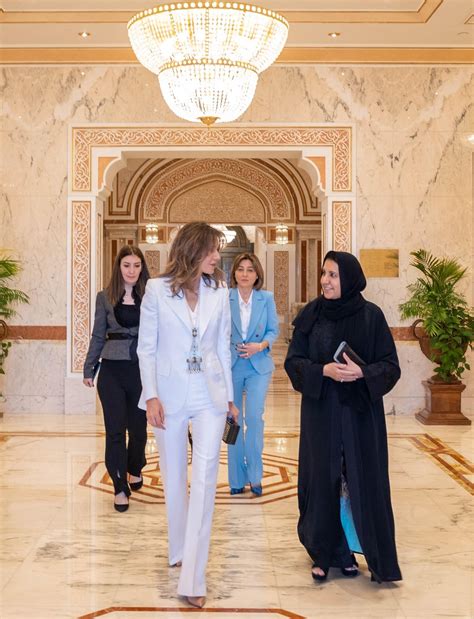 Sheikha Fatima Bint Mubarak Receives Mrs Asma Al Assad And The Meeting Deals With Cooperation