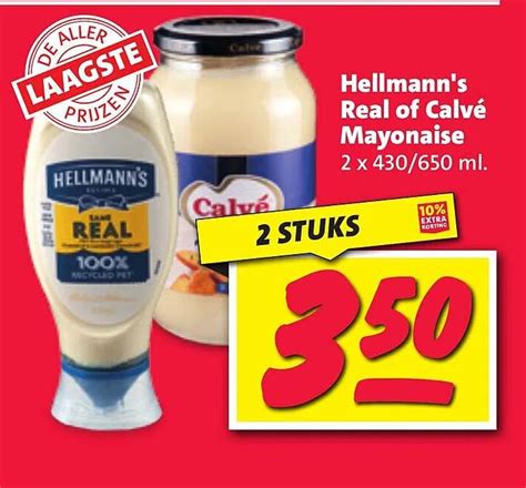 Hellmann S Real Of Calv Mayonaise Aanbieding Bij Nettorama