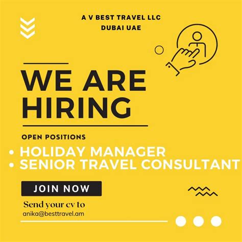 Holiday Manager And Senior Travel Consultant Dubai UAE Gulf Career Hunt