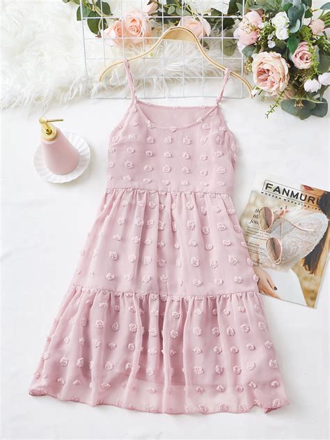 Swiss Dot Ruffle Hem Cami Dress