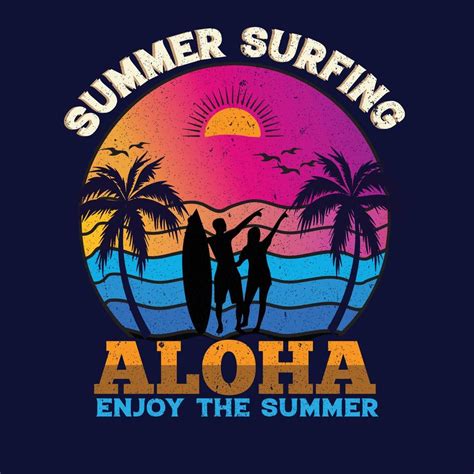 Aloha Beach Sommer Surfen Vintage T Shirt Design F R Paarliebhaber