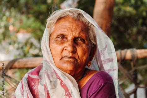 Old Indian Woman Face