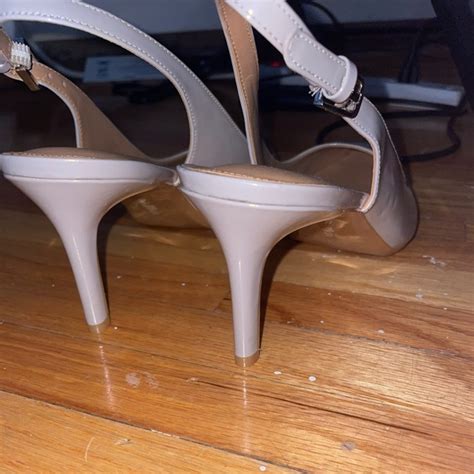 Calvin Klein Shoes Calvin Klein Nude Sling Back Kitten Heel Poshmark