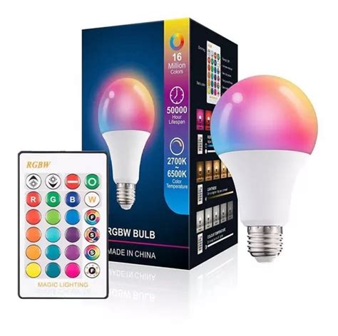 Lâmpada Led 3w 16 Cores Rgb Controle 24 Funções E27 Nf e Cor da luz