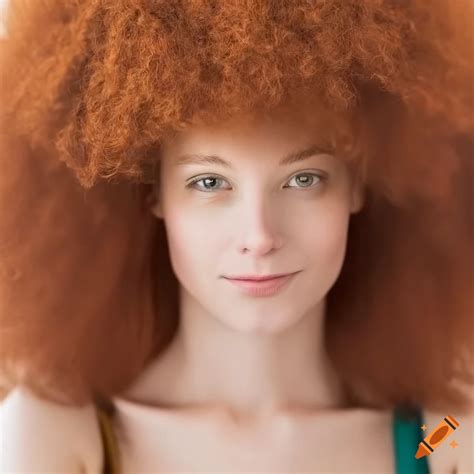 Portrait Of A Redhead Woman With A Massive Afro On Craiyon