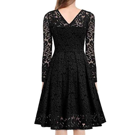 Vbarhmqrt Female Black Dresses For Women Short Formal Womens Sexy Lace Long Skirt Suit Neck Top