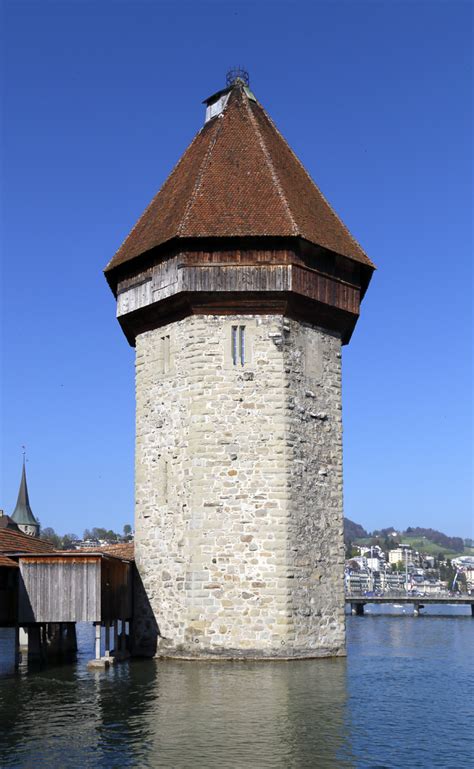 Kapellbr Cke Wasserturm Luzern Schweiz Imaginoso