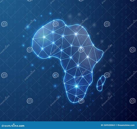 Africa Map With Polygonal Shapes World Map Linear Continent Cartoon