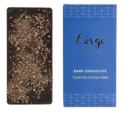 Dark Chocolate And Toasted Cocoa Nibs Bar — Lorge Chocolatier