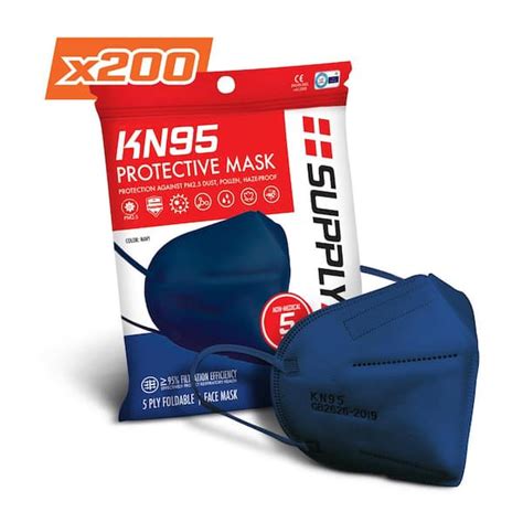 Supplyaid Kn95 Protective Face Mask Gb2626 Standard Navy Case Of 1000 Masks Bdl A0036 The