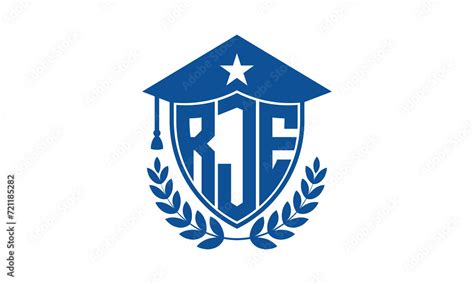 Rje Three Letter Iconic Academic Logo Design Vector Template Monogram