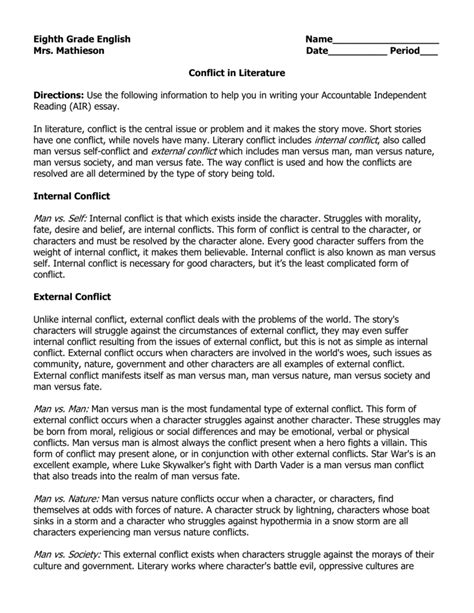 😎 Internal conflict short story. Internal conflict in the short story ...