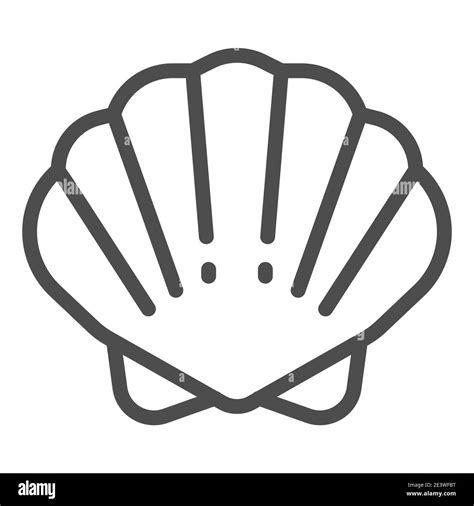 Shell Line Icon Ocean Concept Shellfish Shell Sign On White