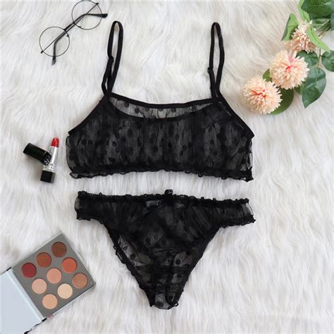 Erotica Sexy Women S Clothing New Women Sexy Dot Mesh Bra Bowknot