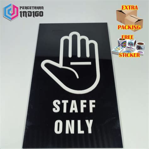 Jual Papan Tanda Akrilik Sign Board Staff Only Kab Bekasi