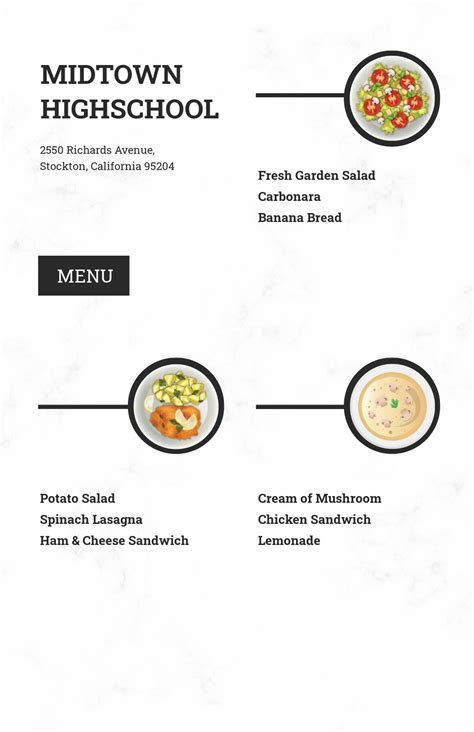 Free Menu Templates In Microsoft Publisher