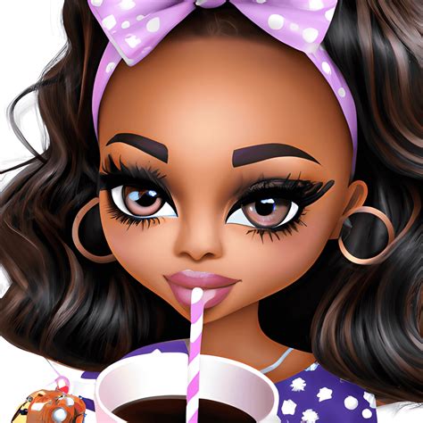 Gráfico De Muñeca Bratz Bebiendo Café · Creative Fabrica