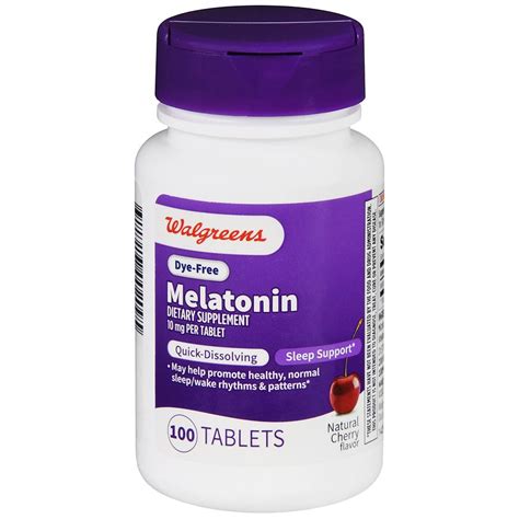 Walgreens Melatonin Quick Dissolving Tablets Dye Free Days