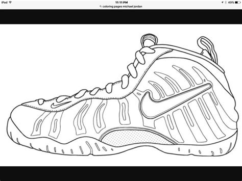 Shoes Nike Foampoite Colouring Pages