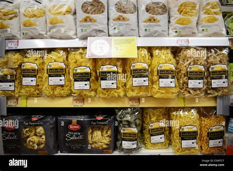 Pasta On A Supermarket Shelf Stock Photo Alamy