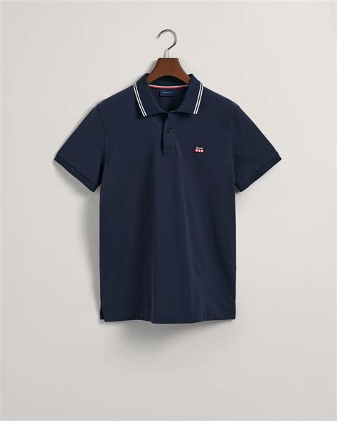 GANT Erkek Lacivert Regular Fit Logolu Polo 2062013 XXXL 100 PAMUK