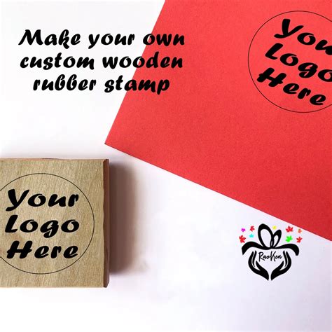 Custom Wooden Stamp, Logo Rubber Stamp, Company Logo Stamp, Your Own ...