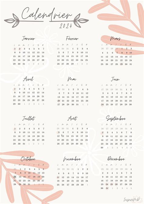 Elegant Printable Calendar 2024 A Touch Of Refinement In Your Daily