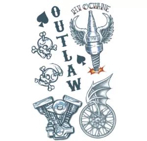 Outlaw Biker Tattoos 1 Sheet - Party City