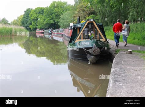 Narrowboats Moored Near The Anderton Boat Lift On The Trent And Mersey