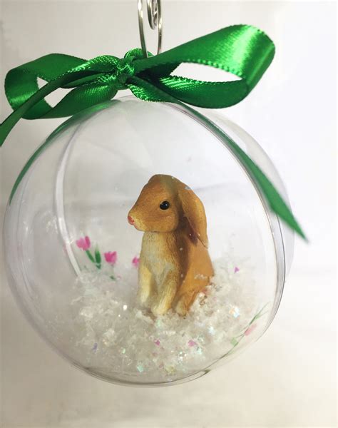 Personalized Snow Globe Bunny Ornament