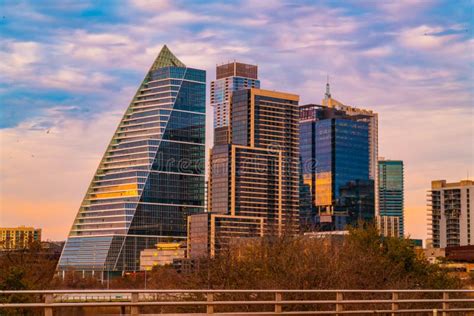 Austin Texas Sunset Modern Skyscrapers Stock Image Image Of Buildings
