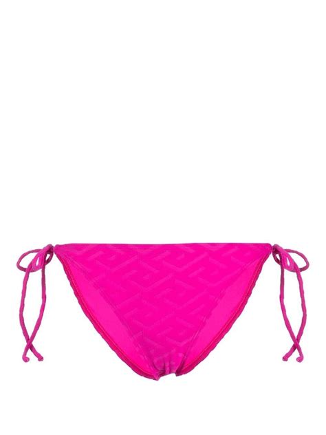 Versace Pink La Greca Jacquard Bikini Briefs Browns