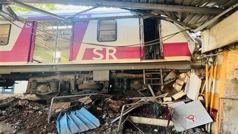 Chennai Local Train Loses Controls Climbs Over Platform No Casualty