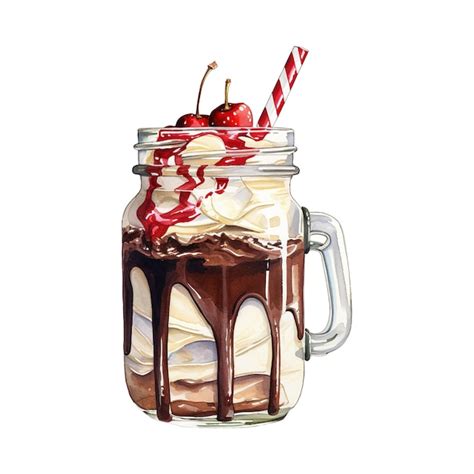 premium psd chocolate milkshake  jar ai generated image