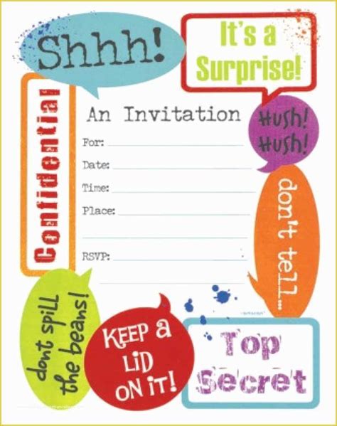 Surprise Birthday Invitations Templates Free Of Printable Surprise Party Invitation