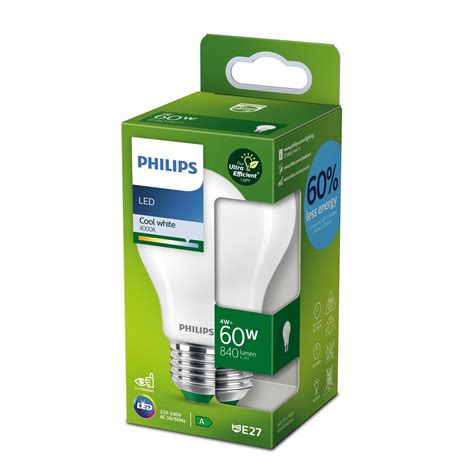 Philips LED Ultra Efficient Lamp Mat Niet Dimbaar E27 A67 4W 840lm