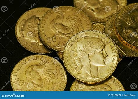 Moedas De Ouro Francesas Foto De Stock Imagem De Franco