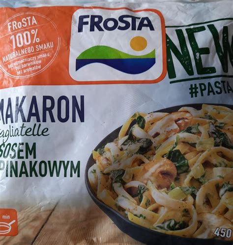 Makaron tagliatelle z sosem szpinakowym FRoSTA kalorie kJ i wartości