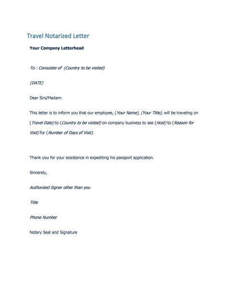 30 Professional Notarized Letter Templates Templatelab