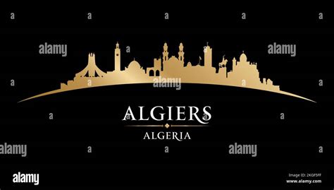 Algiers Algeria city skyline silhouette. Vector illustration Stock ...