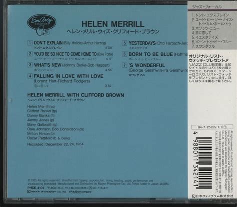 Yahoo オークション CD HELEN MERRILL WITH CLIFFORD BROWN ヘレ