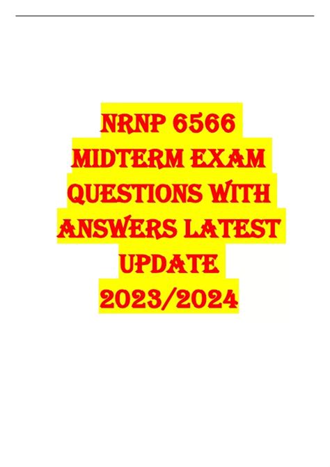 NRNP 6566 MIDTERM EXAM QUESTIONS WITH ANSWERS LATEST UPDATE 2023 2024