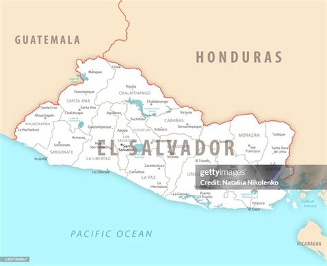 El Salvador Detailed Map With Regions And Cities Of The Country High