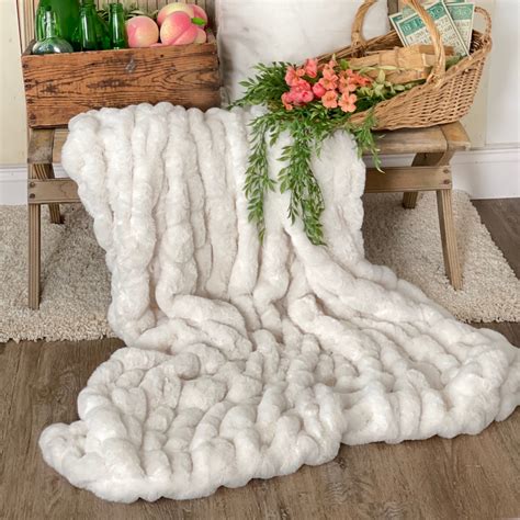 Decorative Extra Soft Faux Fur Throw Blanket X Solid Reversible