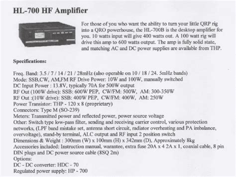 Solid State Hf Band Linear Amplifier Amateur D Tokyo Hy Power Co
