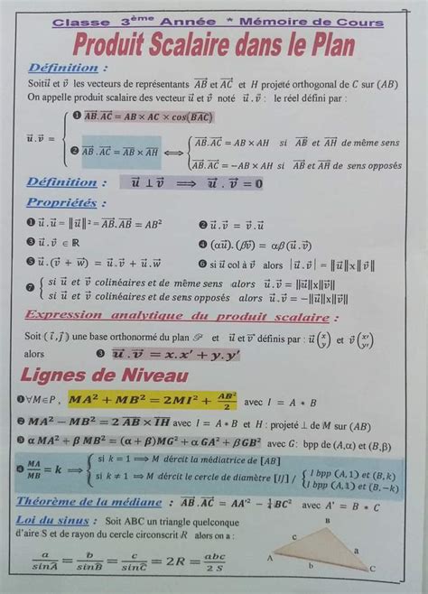 Me Math Matiques Math Produit Scalaire Dans Le Plan