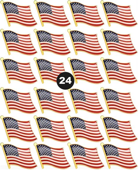 Juvale American Flag Lapel Pins Usa Bulk 12 Pack