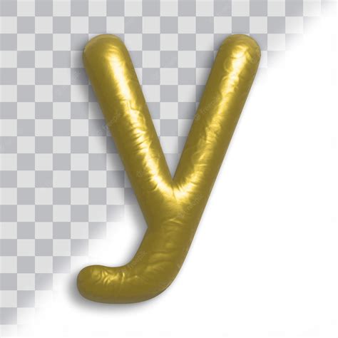 Premium Psd Gold Leaf Fold 3d Small Letter Y